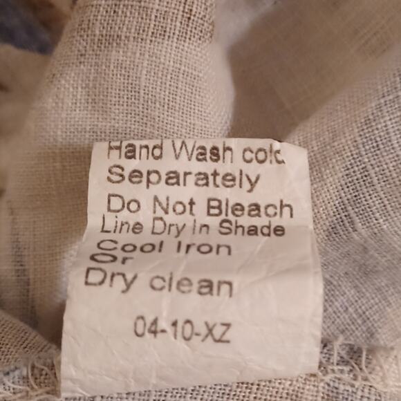 LUNGO L'ARNO Linen Top With Leaves Pattern and High/ Low Bottom. Size 1X - Picture 15 of 15